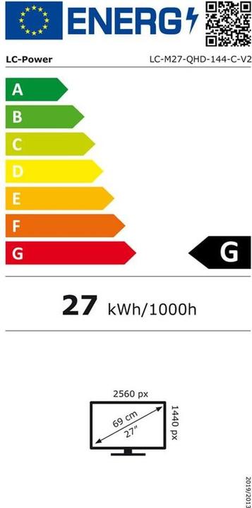 Energie-Label LC-Power LC-M27-QHD-144-C-V2 (2560 x 1440 Pixel, 27")