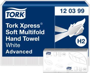 Image du produit Tork Essuie-mains en papier 120399 Xpress® H2 Advanced Pliage Interfold 2 plis 2 856 serviettes