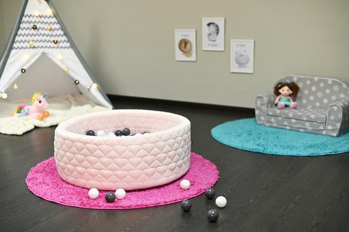 Actual product image Knorrtoys Ball pool soft - "Cosy heart rose" - 300 balls grey/cream