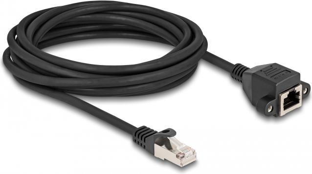 Actual product image Delock RJ50 extension cable male to female S/FTP 5 m black (S/FTP, 5 m)
