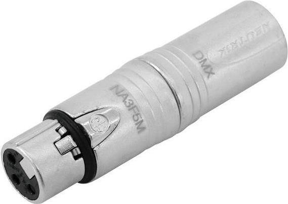 Actual product image Neutrik NA3F5M, 3-pin XLRf to 5-pin XLRm (Jack adapter)