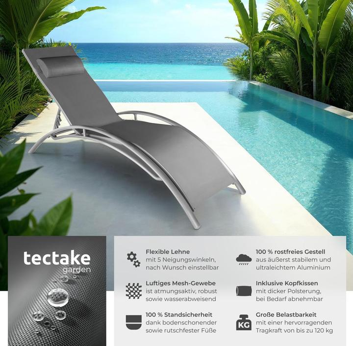 Image du produit tectake 2x Bains de soleil (158 cm)