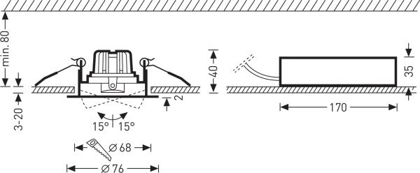 Produktbild Trilux LED-Deckeneinbaustrahler SncPoint 905 C01 BR FL 700 830 01 (850 lm)