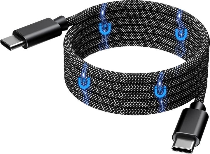 Actual product image Choetech XCC-1054 240W Cable with Power Delivery 3.1 USB-C Magnetic 1.2m - Black (1.20 m, USB 3.1, 240 W)