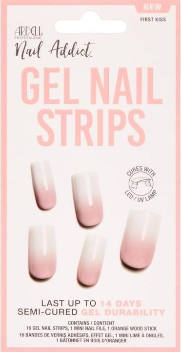 Ardell Nail Addict - Gel Strips First Kiss (Weiss, Pink)