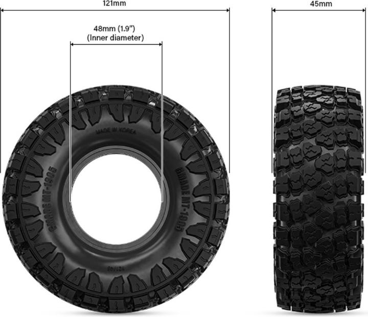 Actual product image Gmade 1.9 MT 1905 Off-road Tires (2)