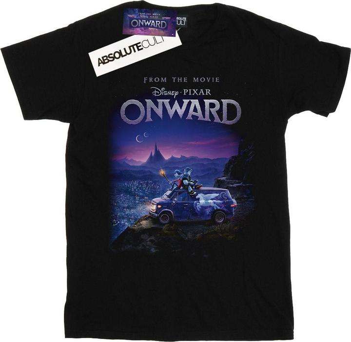 Actual product image Disney Womens/Ladies Onward Poster Art Cotton Boyfriend T-Shirt (5XL)