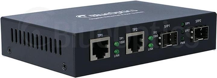 Actual product image BlueOptics Gigabit Ethernet media converter 2x SFP, 2x 10/100/1000M RJ45
