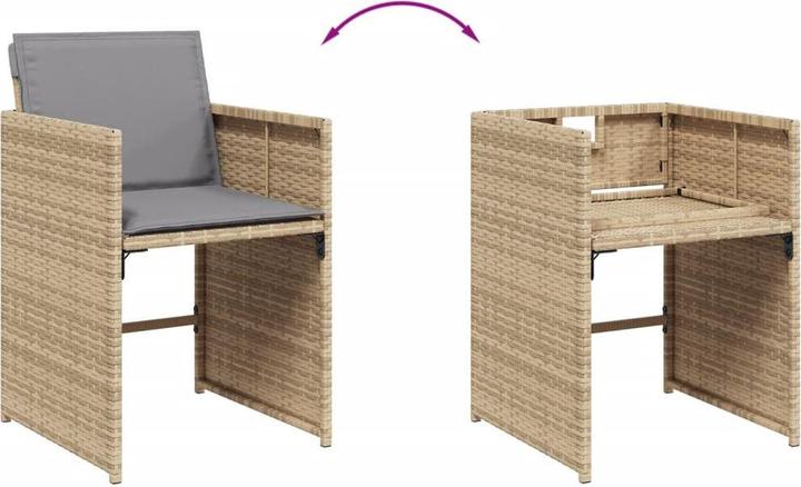 Produktbild VidaXL Gartenmöbel Essgruppe Gartengarnitur 13-tlg. Beigemischung Poly Rattan (220 cm)