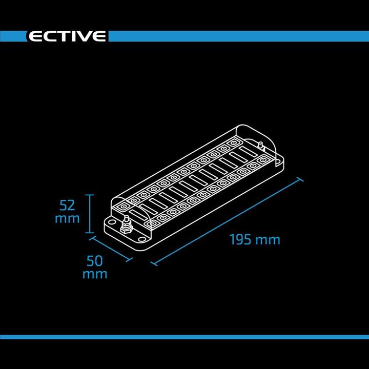 Produktbild Ective KFZ-Flachsicherungsleiste für 12 Sicherungen 20A/32V DC (Schraubanschluss)