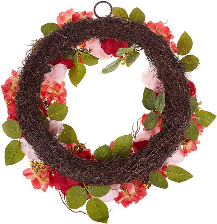 Immagine prodotto Beliani Ghirlanda per porta rossa/rosa con fiori artificiali ø 50 cm AGULO (10 cm)