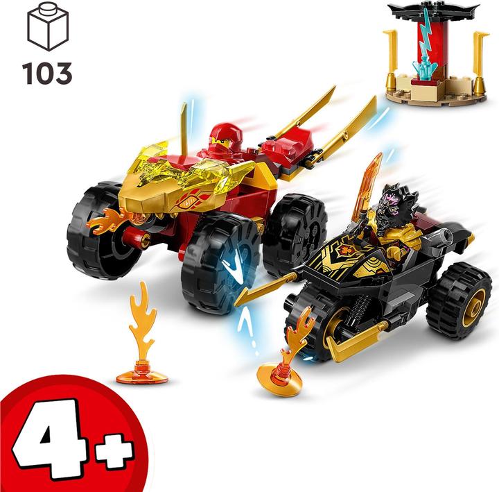 Produktbild LEGO Verfolgungsjagd mit Kais Flitzer und Ras' Motorrad (71789, LEGO Ninjago)