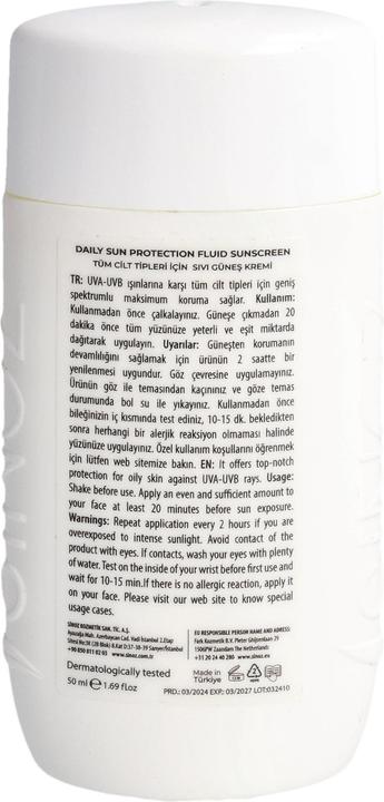 Produktbild Sinoz liquid sunscreen for all skin types (Sonnencreme, SPF 50+, 50 ml)