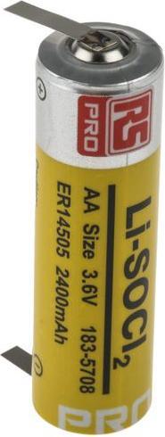 Produktbild Rs Pro AA Batterie, Lithium Thionylchlorid, 3.6V / 2.4Ah Löt-Öse (1 Stk., AA, 2400 mAh)
