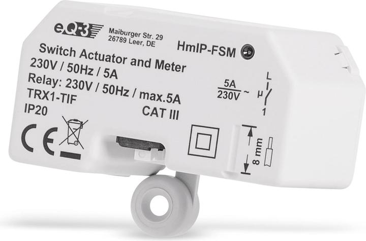 Actual product image Homematic IP Switching and measuring actuator 1-fold (Switch actuator)