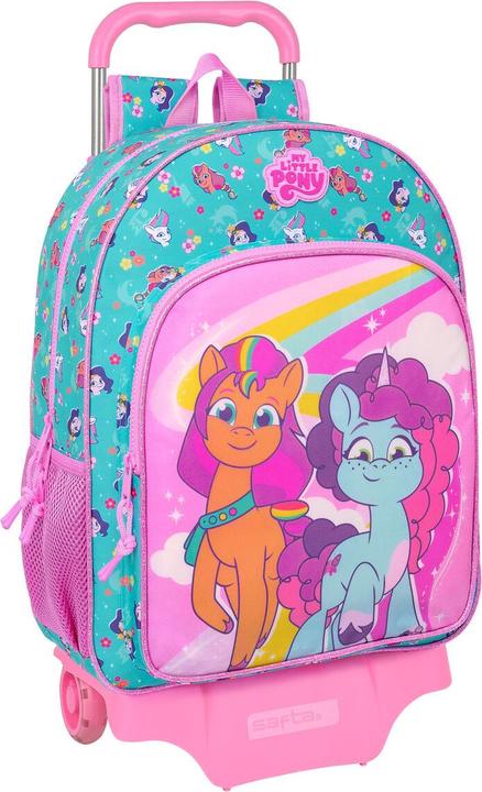My Little Pony Schulrucksack mit Rädern Magic Rosa türkis 33 x 42 x 14 cm