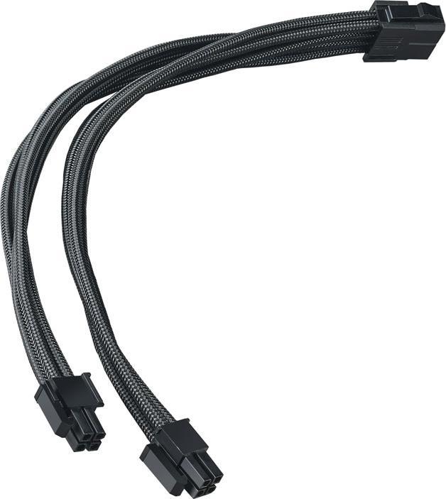Actual product image Silverstone Power Extension Cable 8-8(4+4)Pin 0.08mm Black