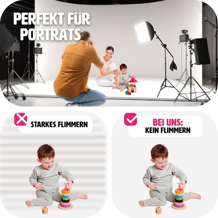 Actual product image tectake 3 studio lights with softbox, tripod and bag (Studio light)