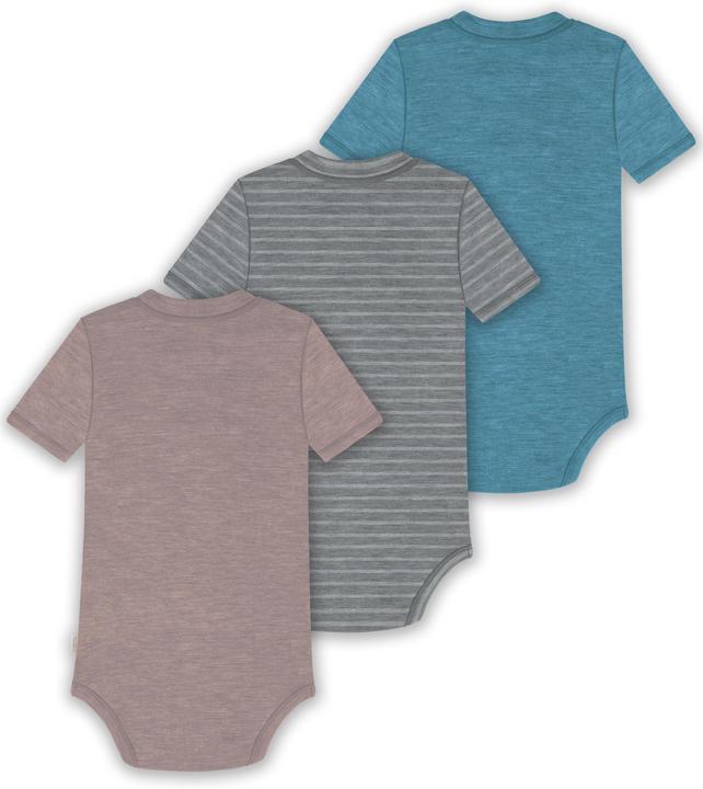 Actual product image Normani Set of 3 baby merino short-sleeved body "Tihoi" - 9323 (86)