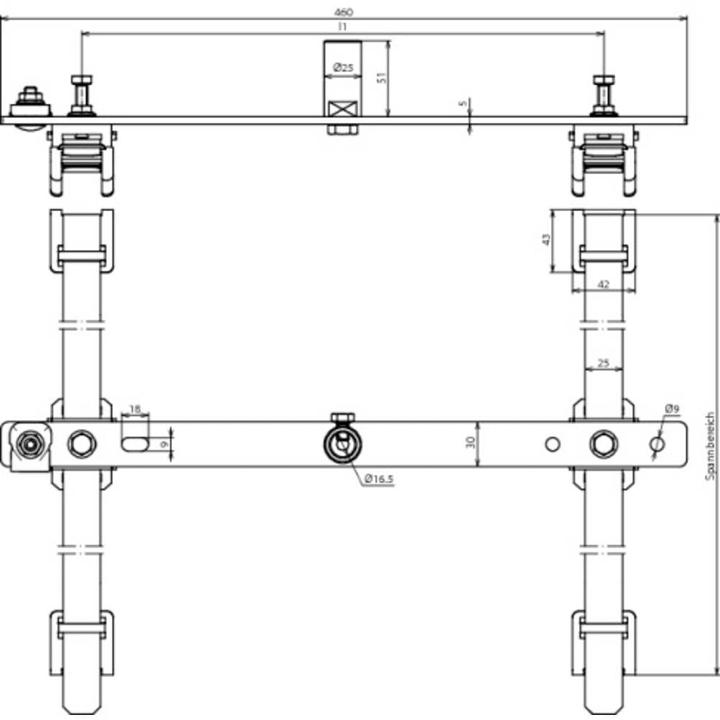 Produktbild Dehn 123116 Halter 2-fach m. Spannband NIRO f. First und Gra