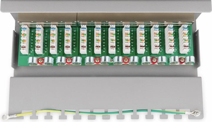 Actual product image Goobay CAT 6 Mini/Desktop Patch Panel, 12 Port, Gray