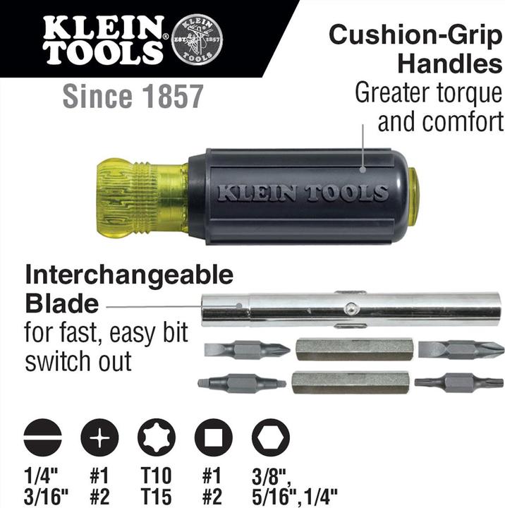 Immagine prodotto Klein Tools 32500 Cacciavite e dadi 11-in-1 (Quadrata)