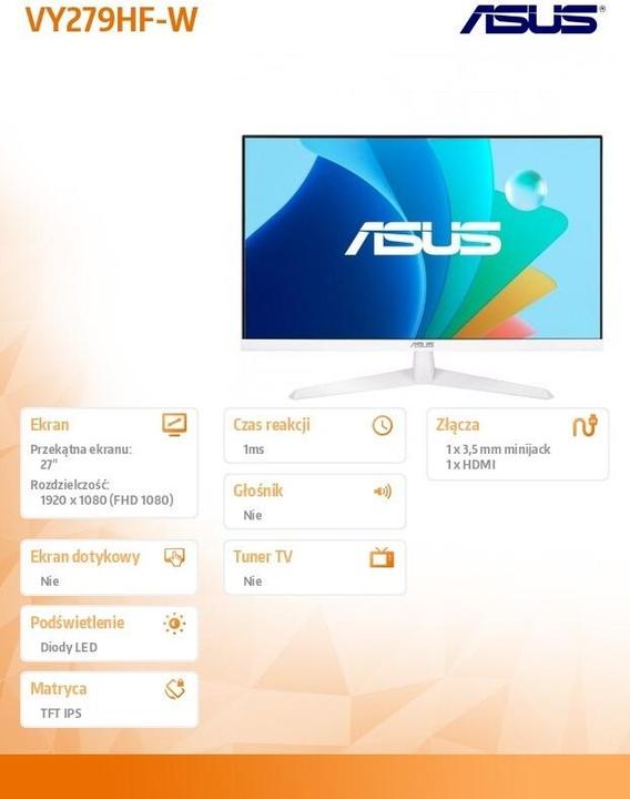 Produktbild ASUS Eye Care VY279HF-W (1920 x 1080 Pixel, 27")