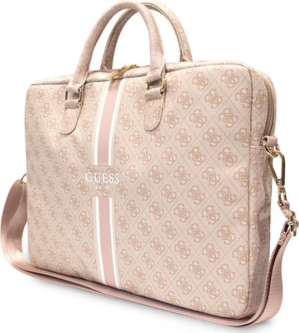 Actual product image Guess PU 4G Printed Stripe Computer Bag 15|16" Pink (16")