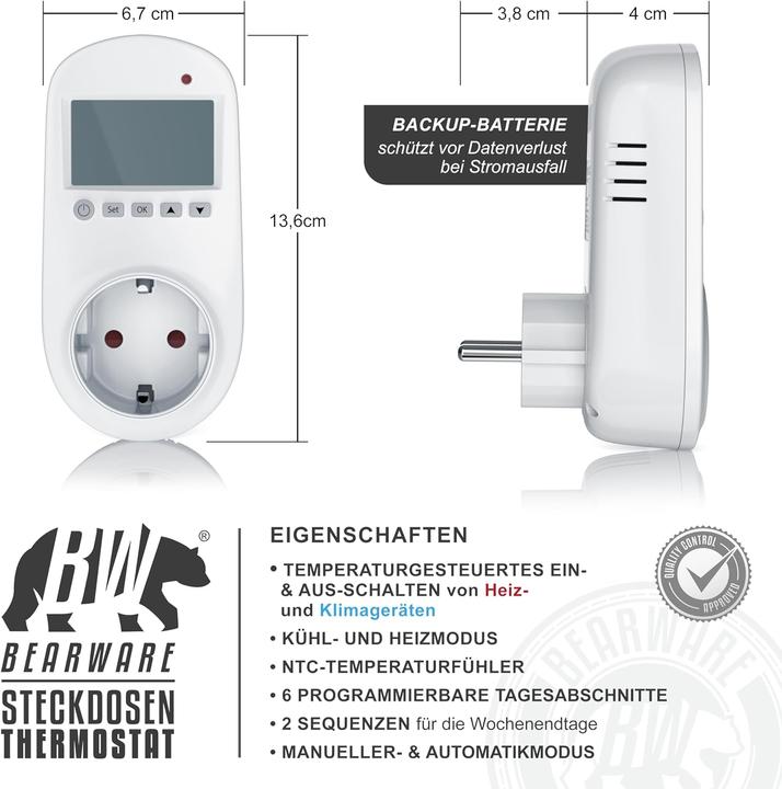 Image du produit Bearware Steckdosen-Thermostat