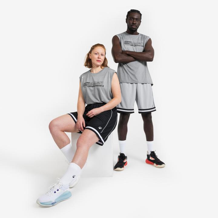 Actual product image Kipsta Damen/Herren Basketball Trikot ärmellos - Fast 500 grau (XXL)