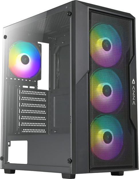 Immagine prodotto Azza Boitier Moyen Tour ATX Fighter RGB avec panneau vitré (Noir) (ATX, ITX, mATX)