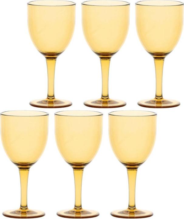 Rose Tulipani ROSE&TULIPANI FIABA Set of 6 acrylic wine glasses 400 ml amber (40 cl, White wine glasses)