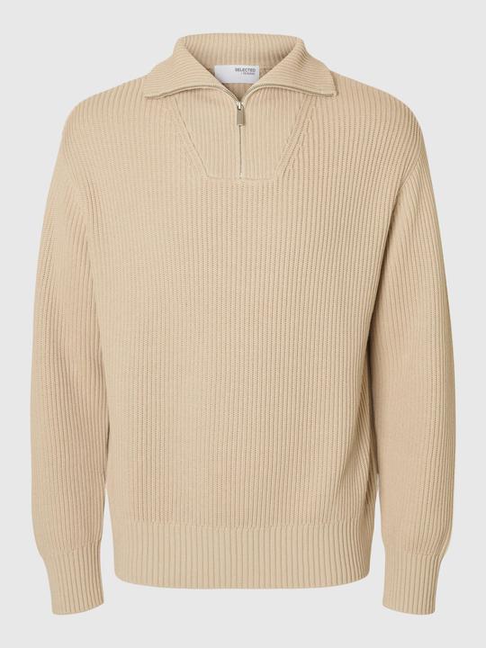 Actual product image Selected Homme 100% cotton half-zip jumper (S)