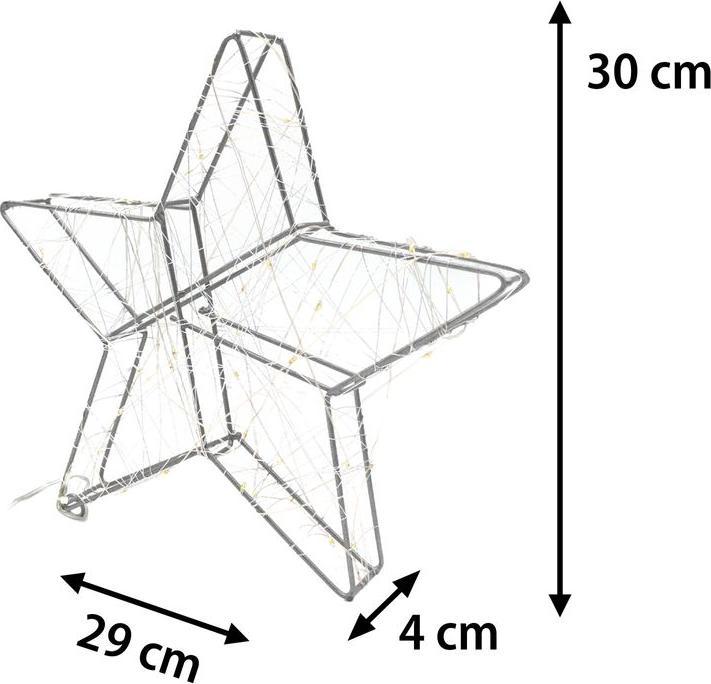 Image du produit Hermex Étoile de Noël à LED Étoile lumineuse en métal Étoile en fil métallique
