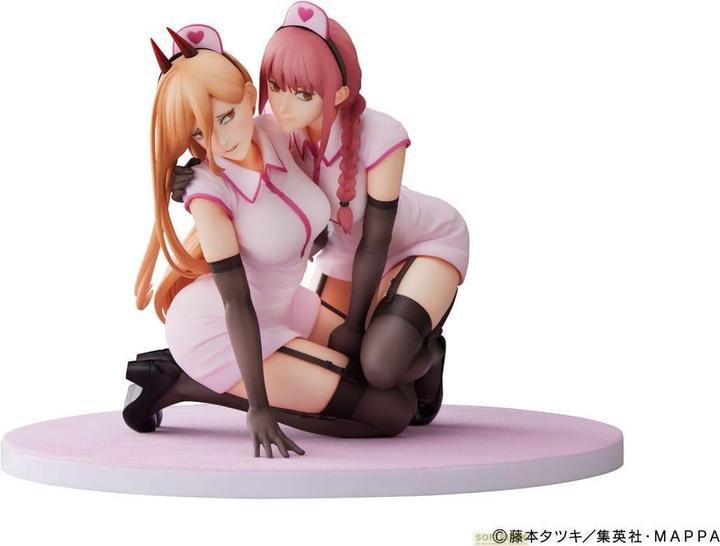 Actual product image Furyu Chainsaw Man statuette PVC 1/7 Power & Makima Nurse Ver. 14 cm