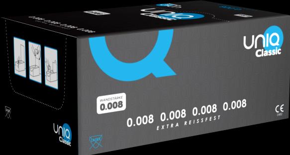Produktbild Uniq Classic 0.008» Box - 72 extrem dünne und latexfreie Kondome in Kondomkarten (72 Stk.)