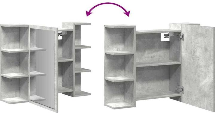 Produktbild VidaXL Bad-Spiegelschrank Betongrau 80x20,5x64 cm Holzwerkstoff (80 x 20.5 x 64 cm)