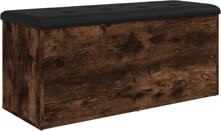 Actual product image VidaXL Bench with storage space smoked oak 102x42x45 cm (102 cm)