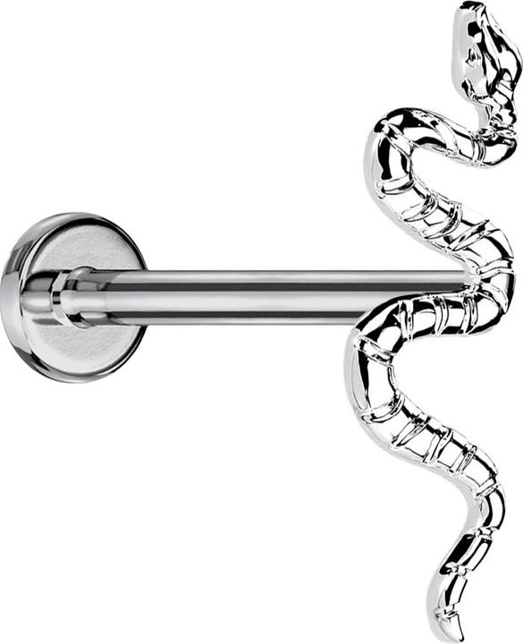 Star Piercing Micro Threadless Labret silber Schlange silber (ohne Messing, Titan G23)
