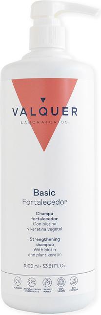 Valquer Strengthening Shampoo Keratin, Biotin & Organic Aloe Vera 1000ml (1000 ml, Flüssiges Shampoo)