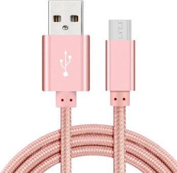 Produktbild Hermex Anki Micro USB Metall Ladekabel Stoff Datenkabel 1m ROSÉGOLD (1 m)