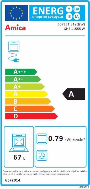 Energy Label Amica SHE 11545 W