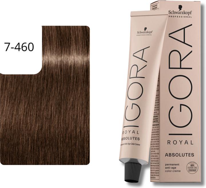 Produktbild Schwarzkopf Professional Igora Royal Absolutes 7-460 Mittelblond Beige Schoko Natur (Mittelblond, Beige, Schoko)