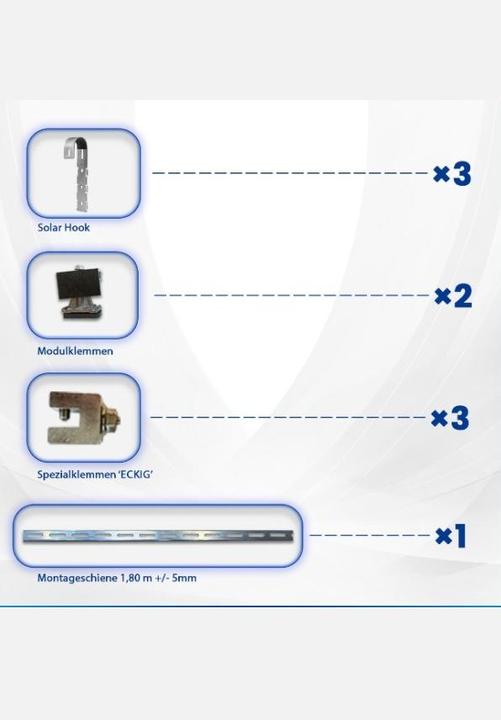 Produktbild Solar Hook Balkonkraftwerk Solarhaken eckig (Solaranlage Montagematerial)