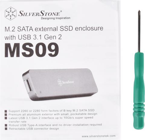 Actual product image Silverstone SST ext. M.2 housing SST-MS09S (M.2 2280, M.2 2260)