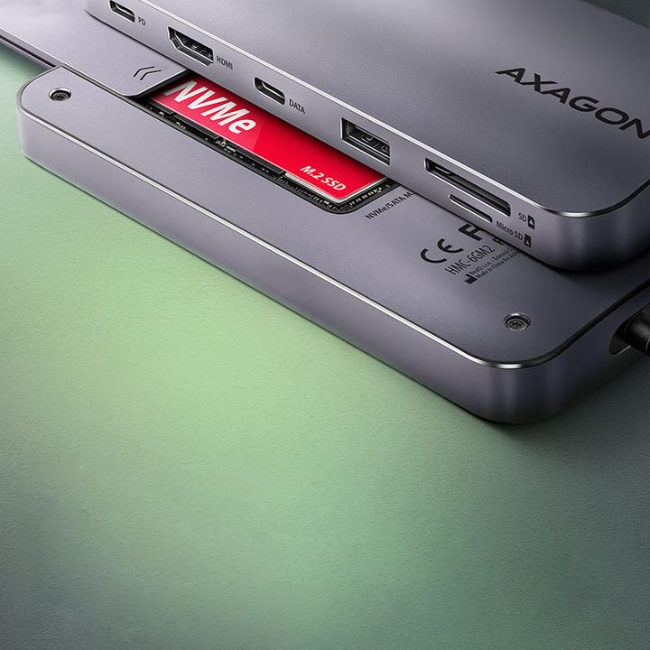 Produktbild Axagon HUB HMC-6GM2 USB 6 in1 10 Gbit (USB-C, 1 Ports)