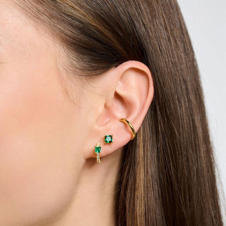 Immagine prodotto Thomas Sabo Orecchini singoli con pietra verde, oro (Doratura in oro giallo 750, Argento 925)