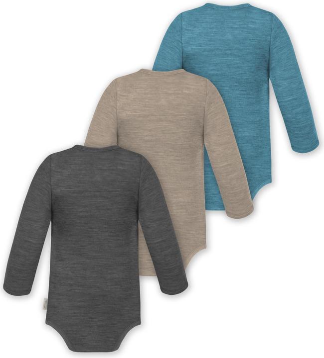 Produktbild Normani 3er Pack Baby Merino Body Langarm „Auckland" - 9375 (68)