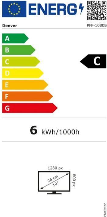 Etichetta energetica Denver Frameo PFF-1080 nero 25,4 cm (10,1 ) 16GB (10.10", 1280 x 800 pixel)