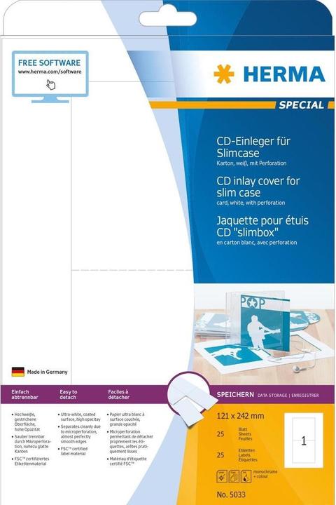 Image du produit HERMA CD insert A4